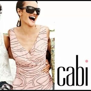 CAbi Sofia Cami Tank Top Size 6 – Pink Gray V-Neck, Lined, Adjustable Straps